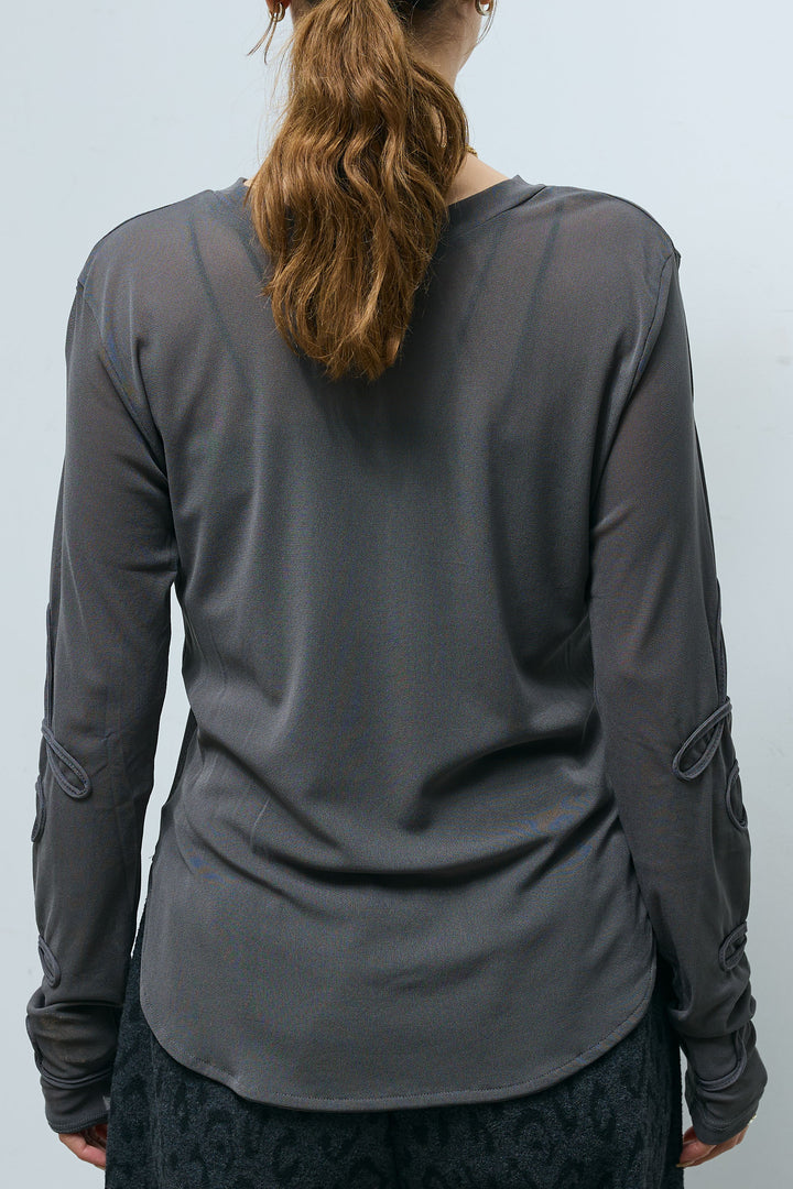 [予約]袖コード刺繍プルオーバー