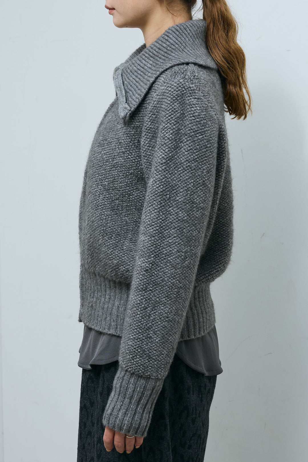 [予約/SET]ハイネックジップアップニット+パイルタッチレオパード柄イージーパンツ(2set)