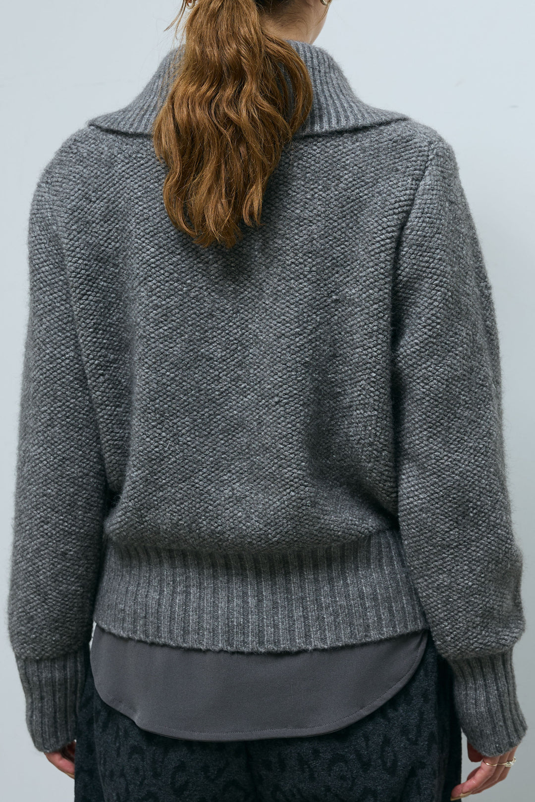 [予約]ハイネックジップアップニット