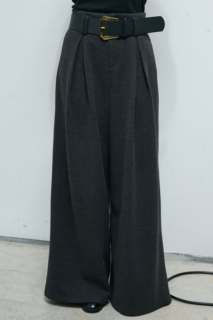 [予約]ベルト付きリバースタックパンツ
