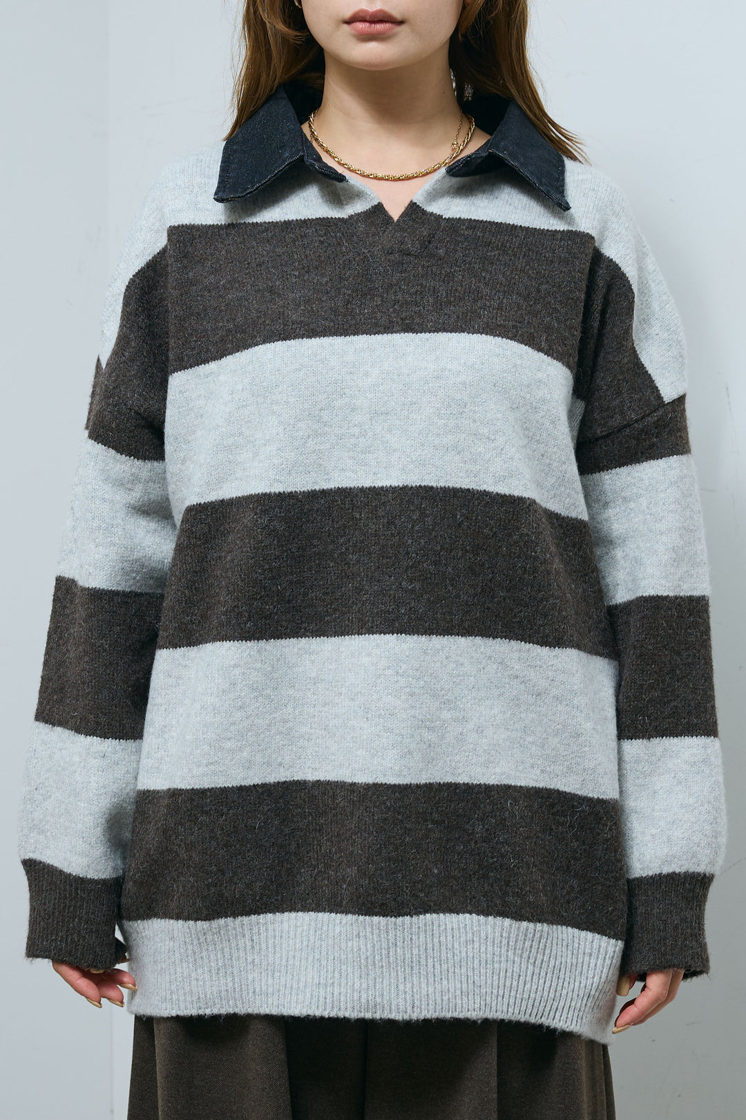 [予約]デニムカラーラガーニットPO