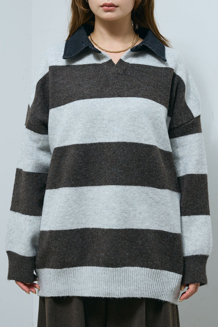 [予約]デニムカラーラガーニットPO