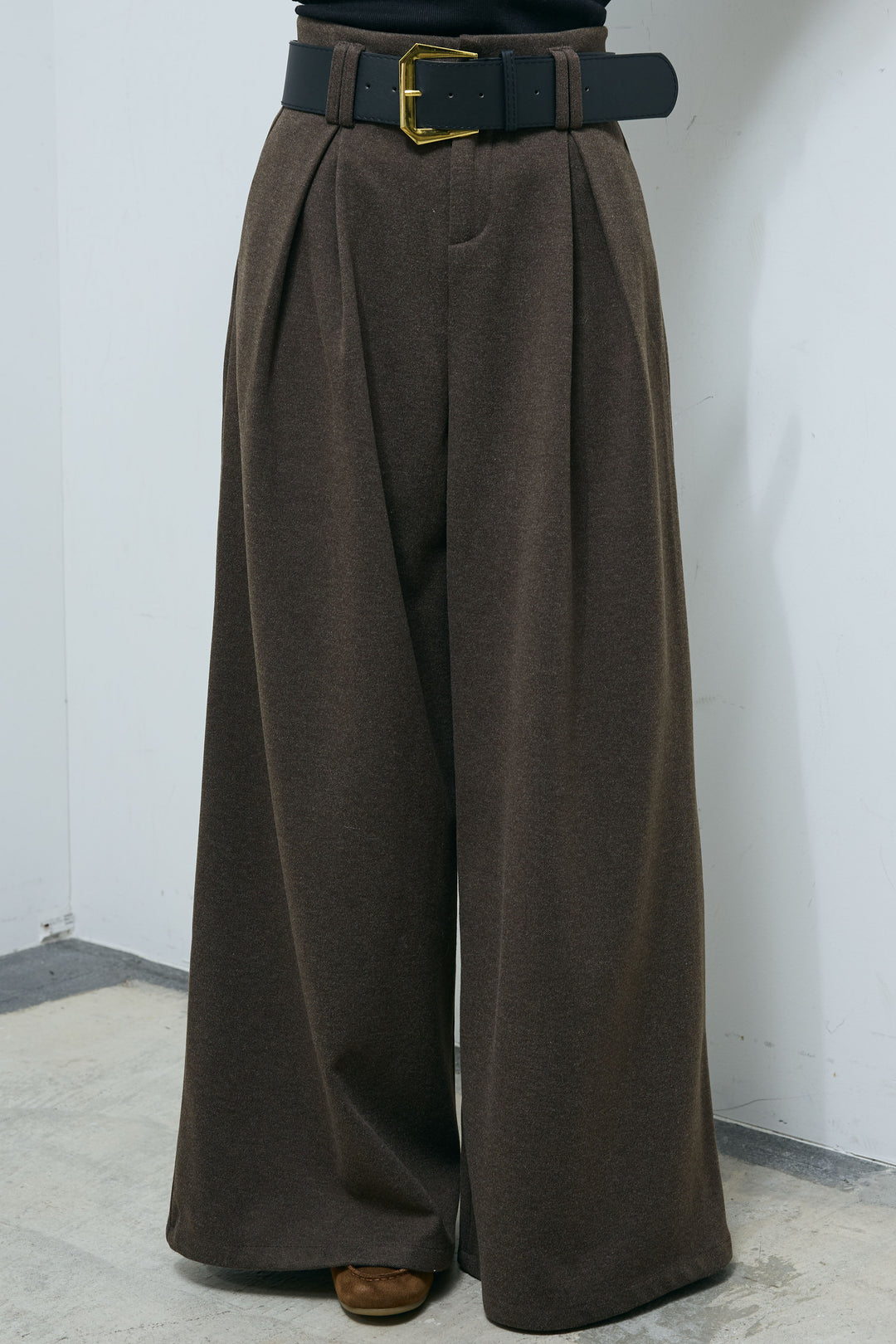 [予約]ベルト付きリバースタックパンツ