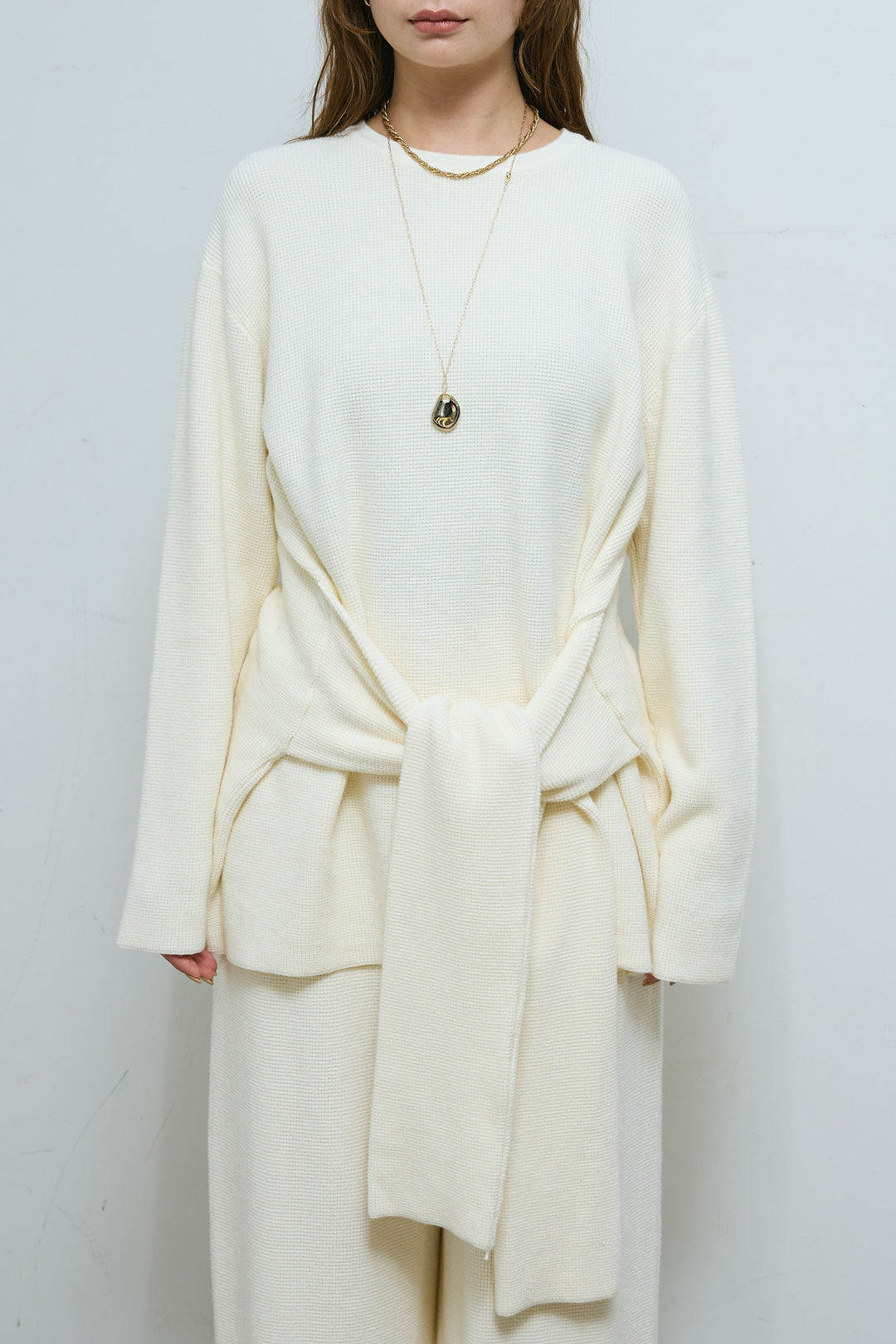 [予約]ウエストレイヤードニットセットアップ