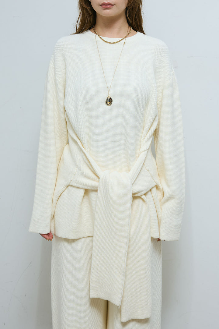 [予約]ウエストレイヤードニットセットアップ