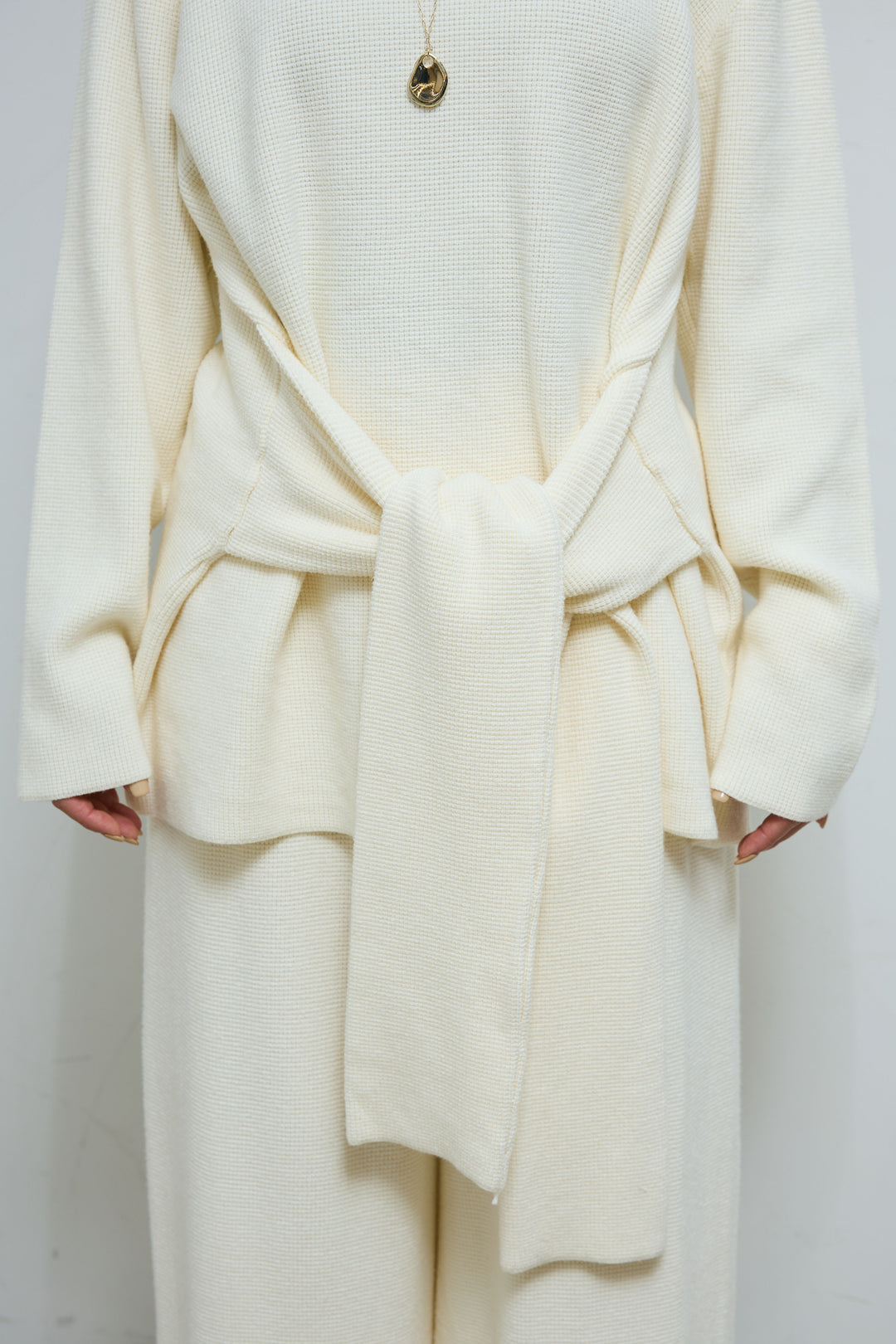 [予約/SET]ウエストレイヤードニットセットアップ+フェイクムートンカバーオール(2set)