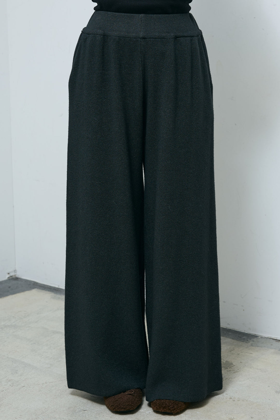 [予約/SET]ウエストレイヤードニットセットアップ+テディロングコート(2set)