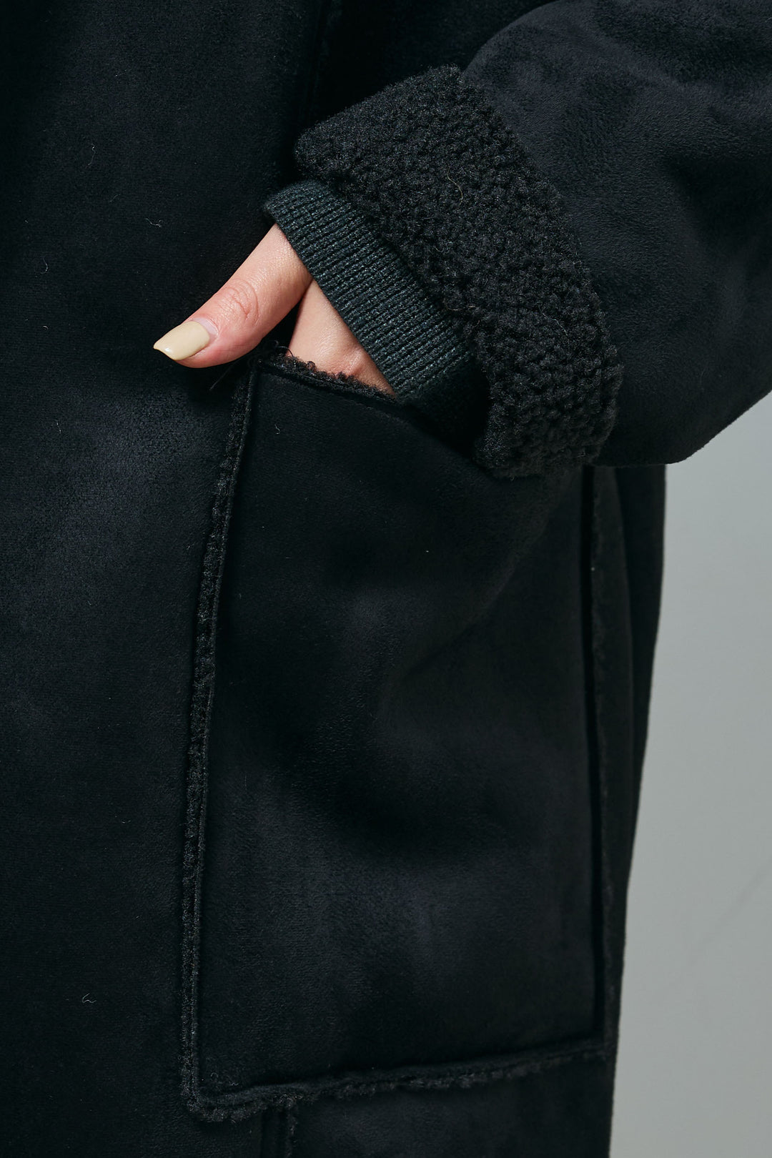 [予約/SET]ウエストレイヤードニットセットアップ+フェイクムートンカバーオール(2set)