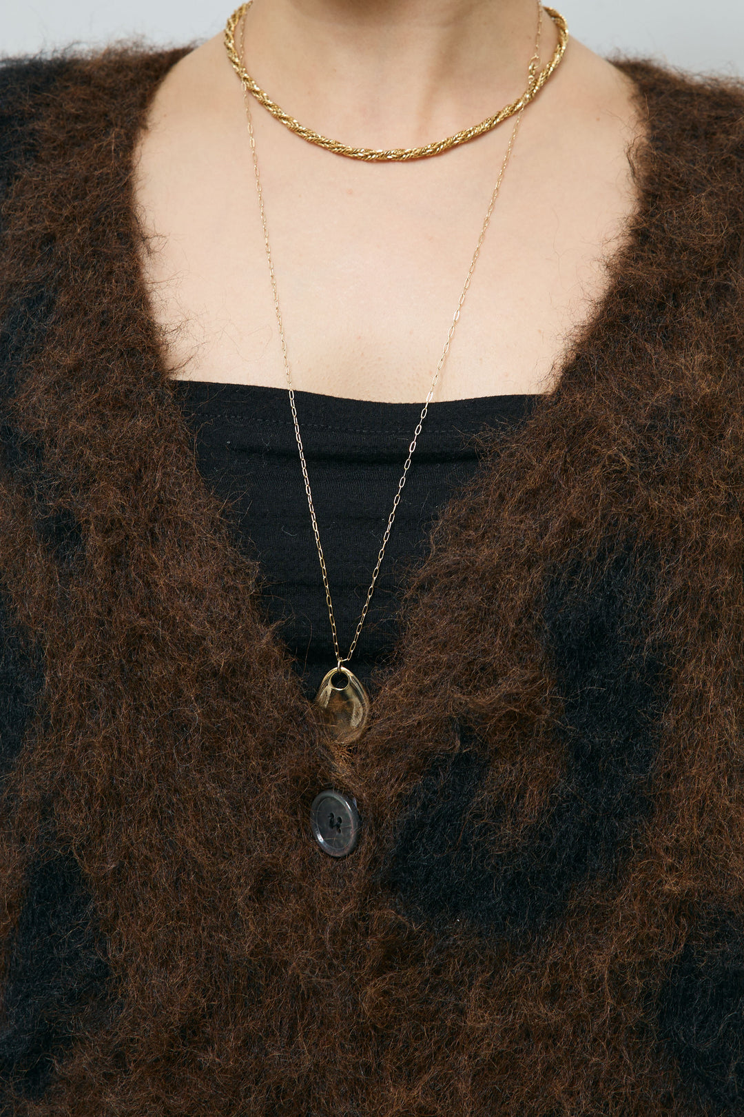 [予約]ウールミックスシャギーレオパードカーデ