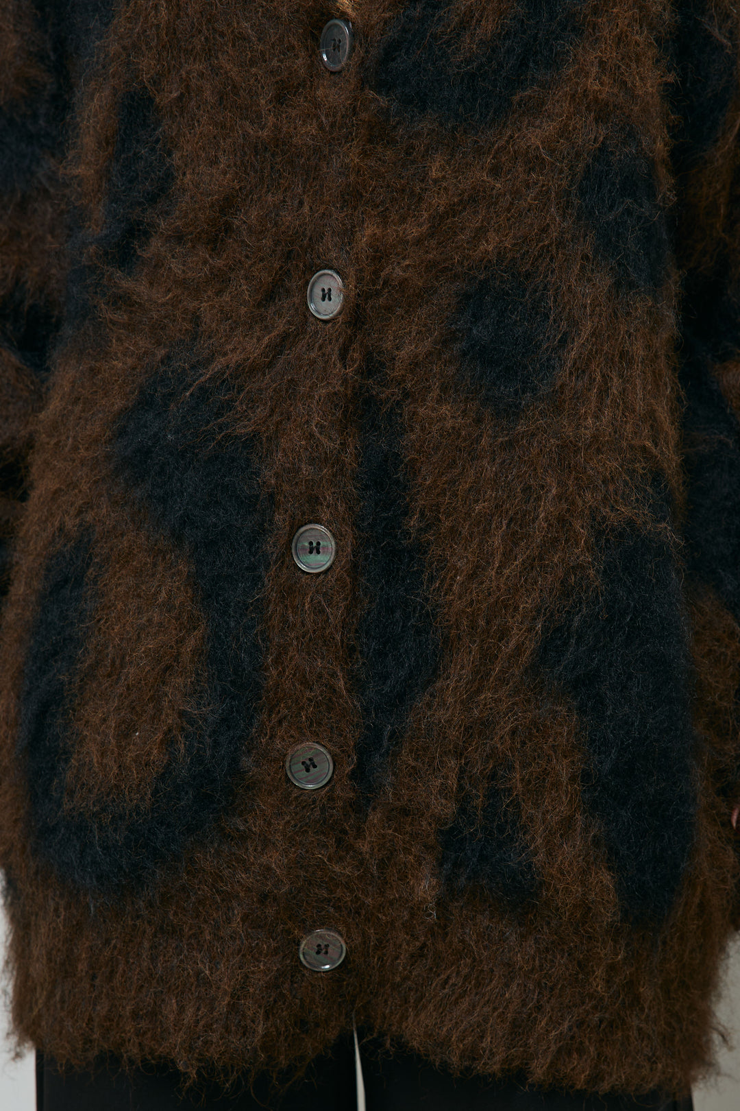 [予約]ウールミックスシャギーレオパードカーデ