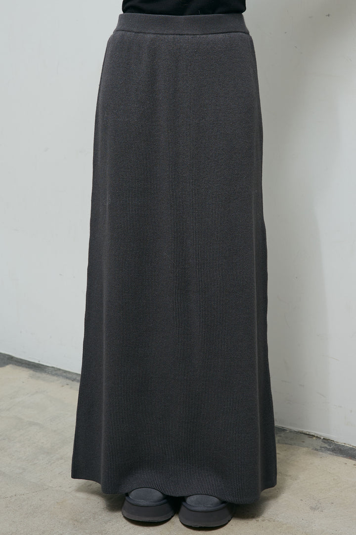 [予約/SET]ウールミックスシャギーレオパードカーデ+リブニットナロースカート(2set)