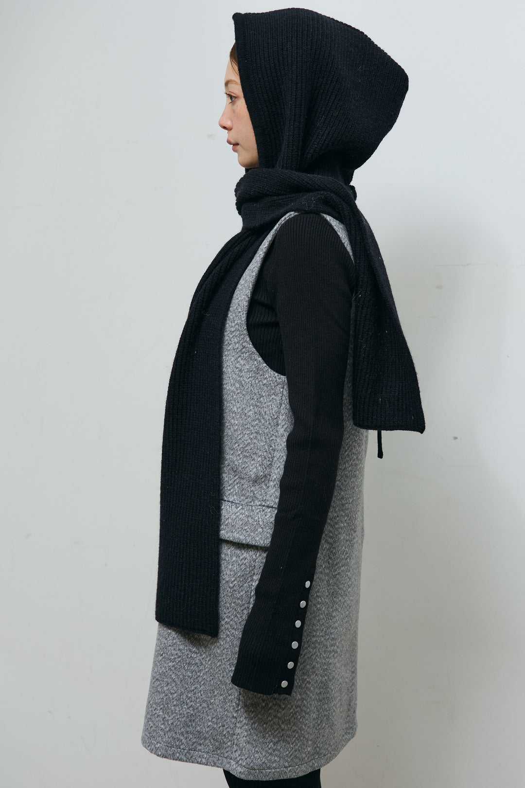 [予約/SET]キルトライニングAライントレンチ+アルパカタッチフライトニットキャップ+スウェット切り替えデニムパンツ(3set)