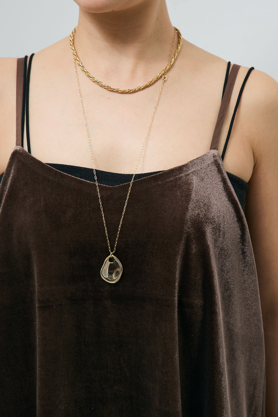 レース付きベロアキャミ