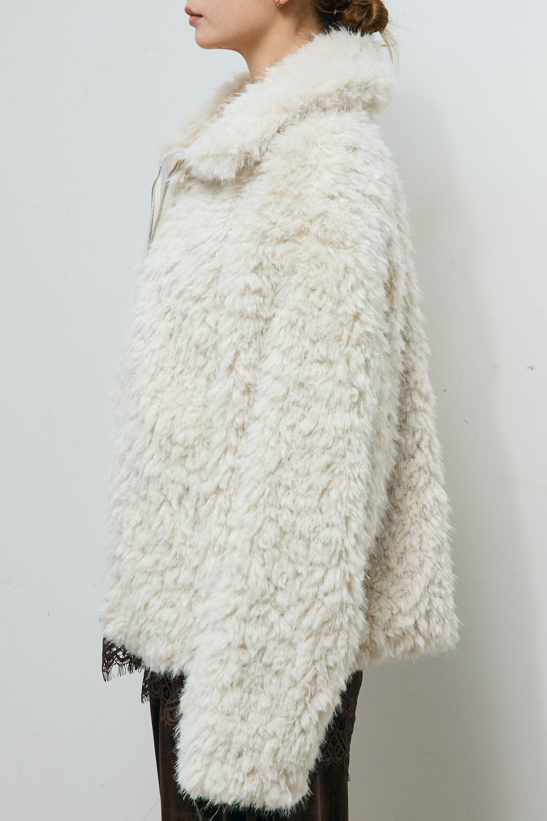 [予約]フェイクファーショートスタンドブルゾン