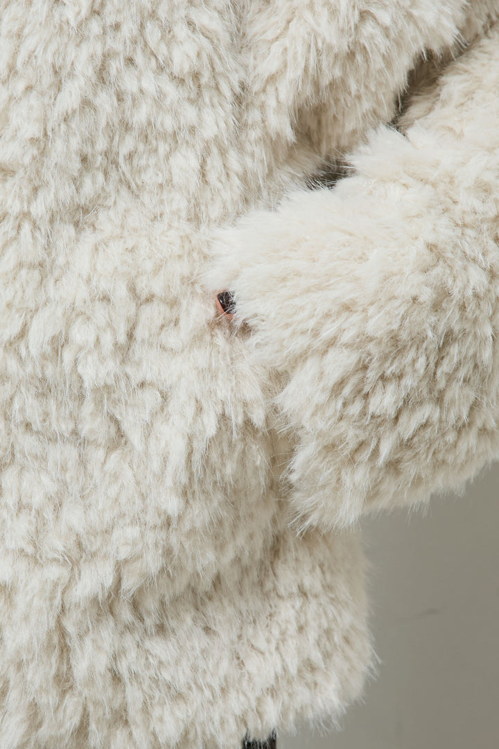 [予約]フェイクファーショートスタンドブルゾン