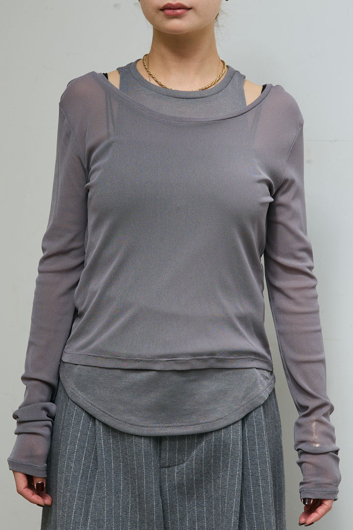 [予約/SET]レイヤードトップス+ストライプコンビネゾン(2set)