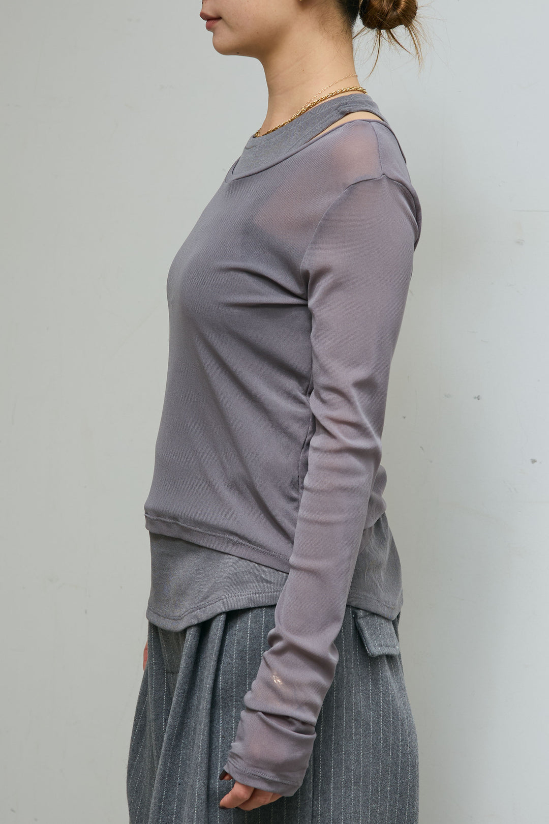 [予約/SET]レイヤードトップス+ストライプコンビネゾン(2set)