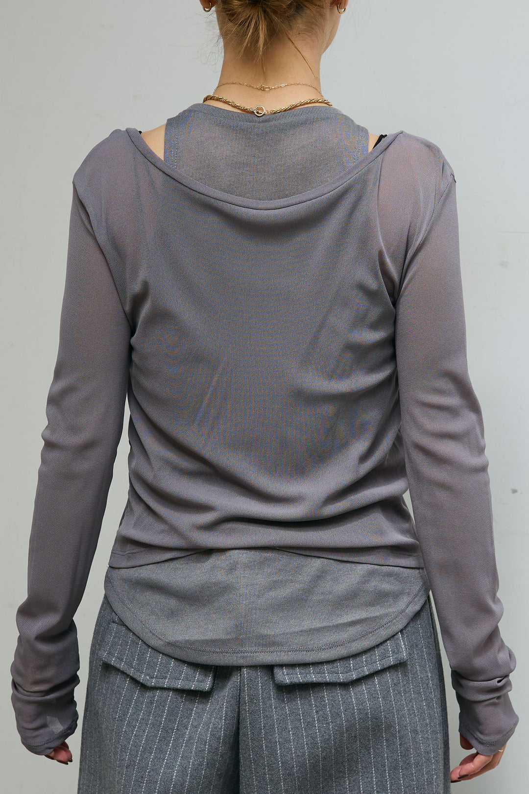 [予約/SET]レイヤードトップス+ストライプコンビネゾン(2set)