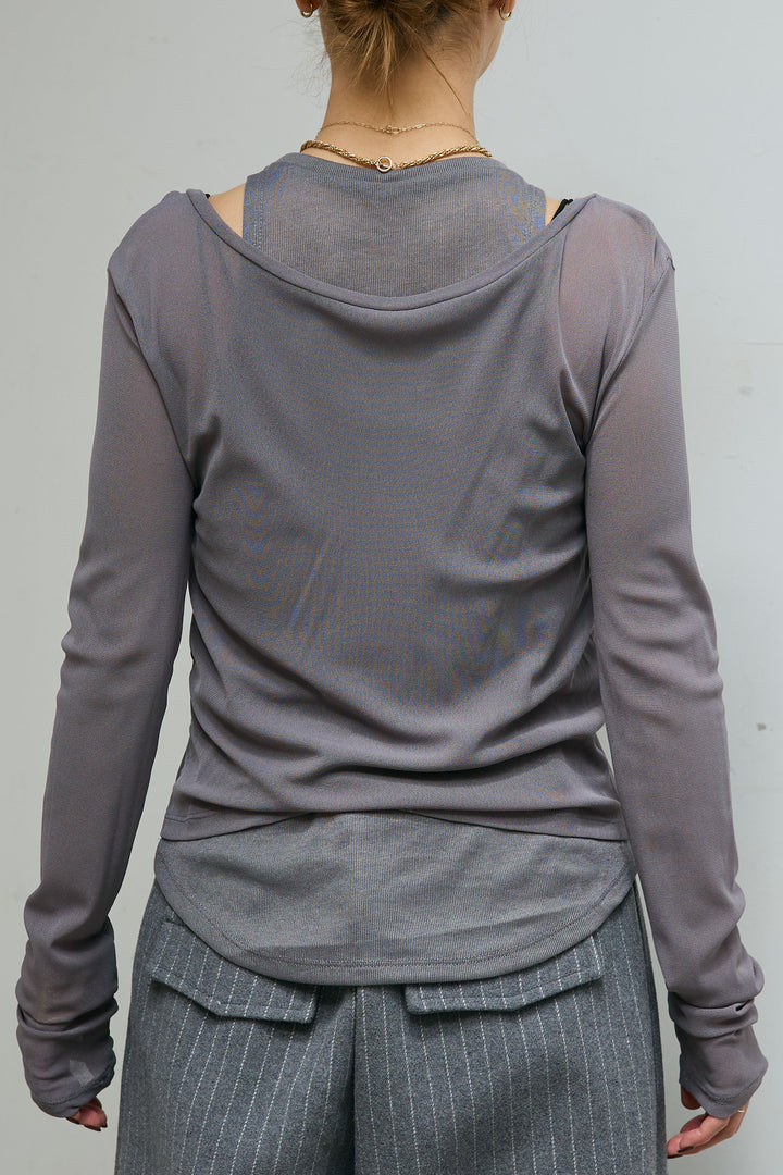 [予約/SET]レイヤードトップス+ストライプコンビネゾン(2set)