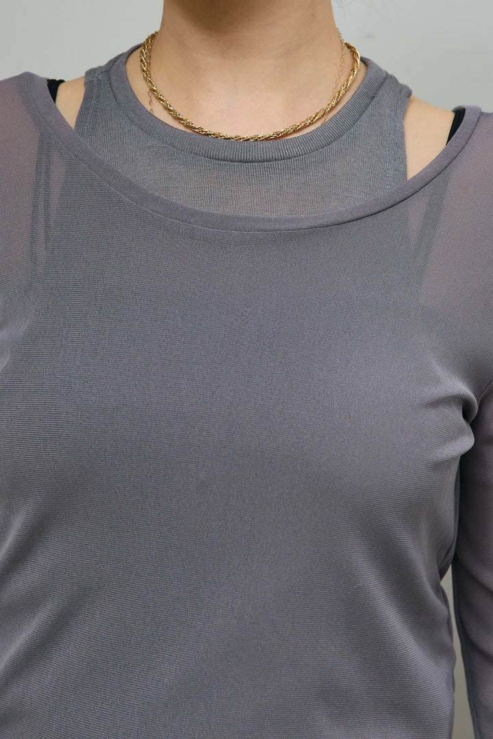 [予約/SET]レイヤードトップス+ストライプコンビネゾン(2set)