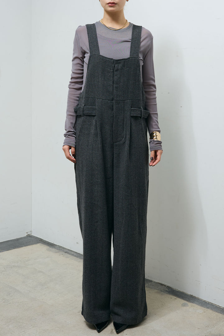 [予約/SET]レイヤードトップス+ストライプコンビネゾン(2set)