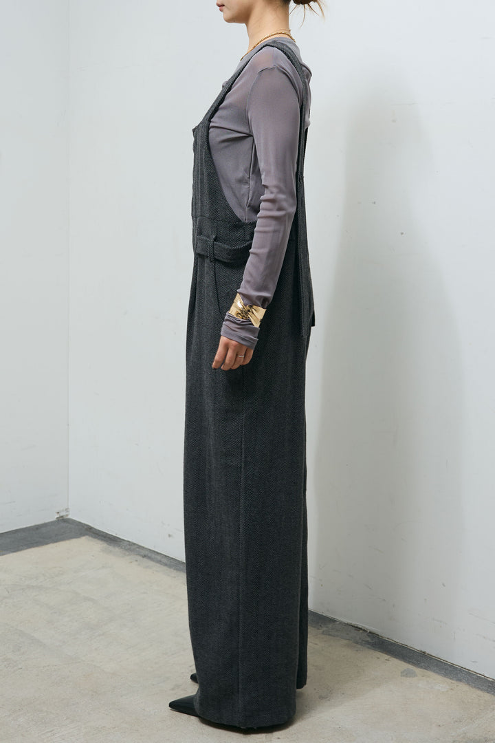 [予約/SET]レイヤードトップス+ストライプコンビネゾン(2set)