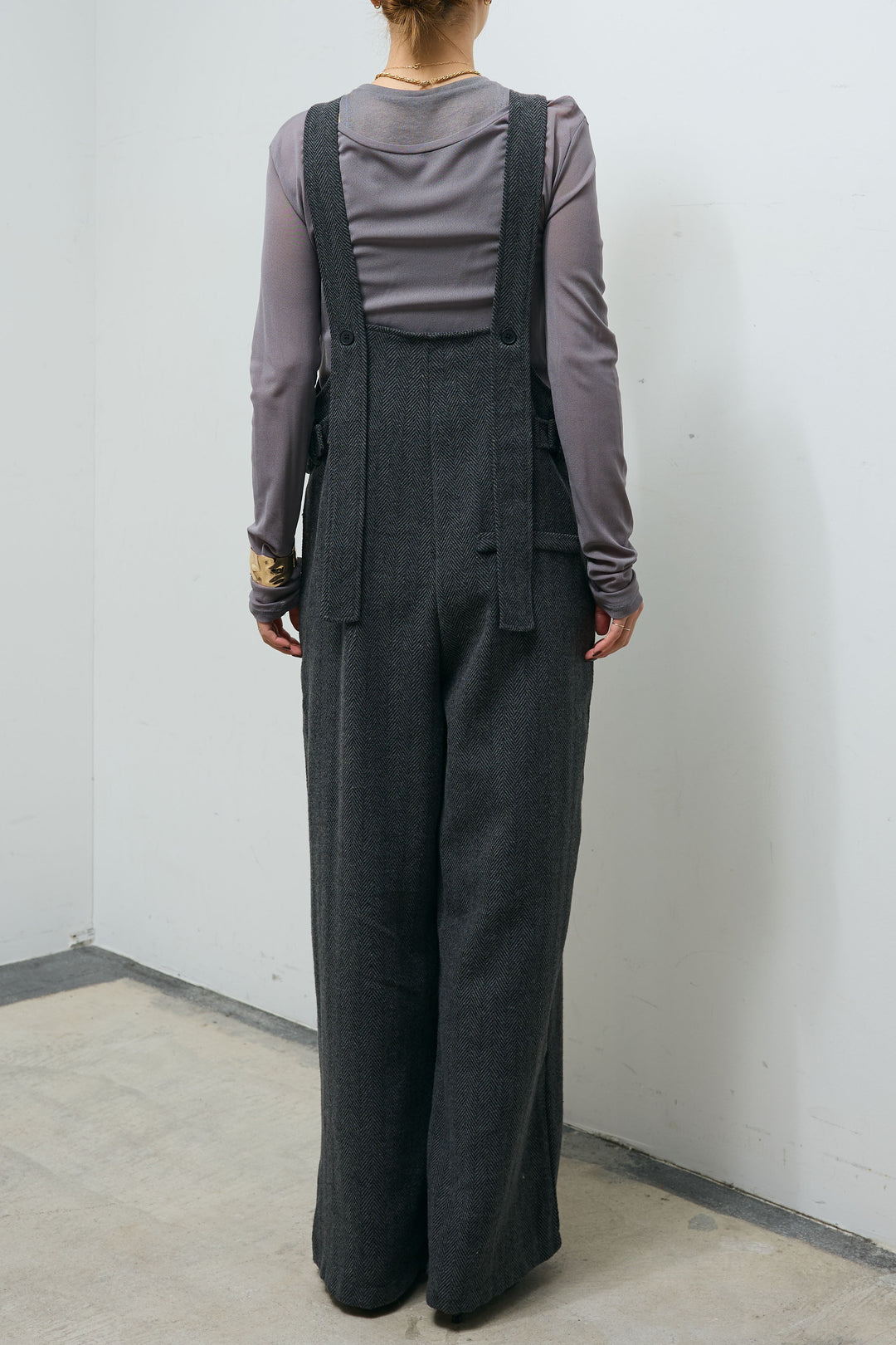 [予約/SET]レイヤードトップス+ストライプコンビネゾン(2set)