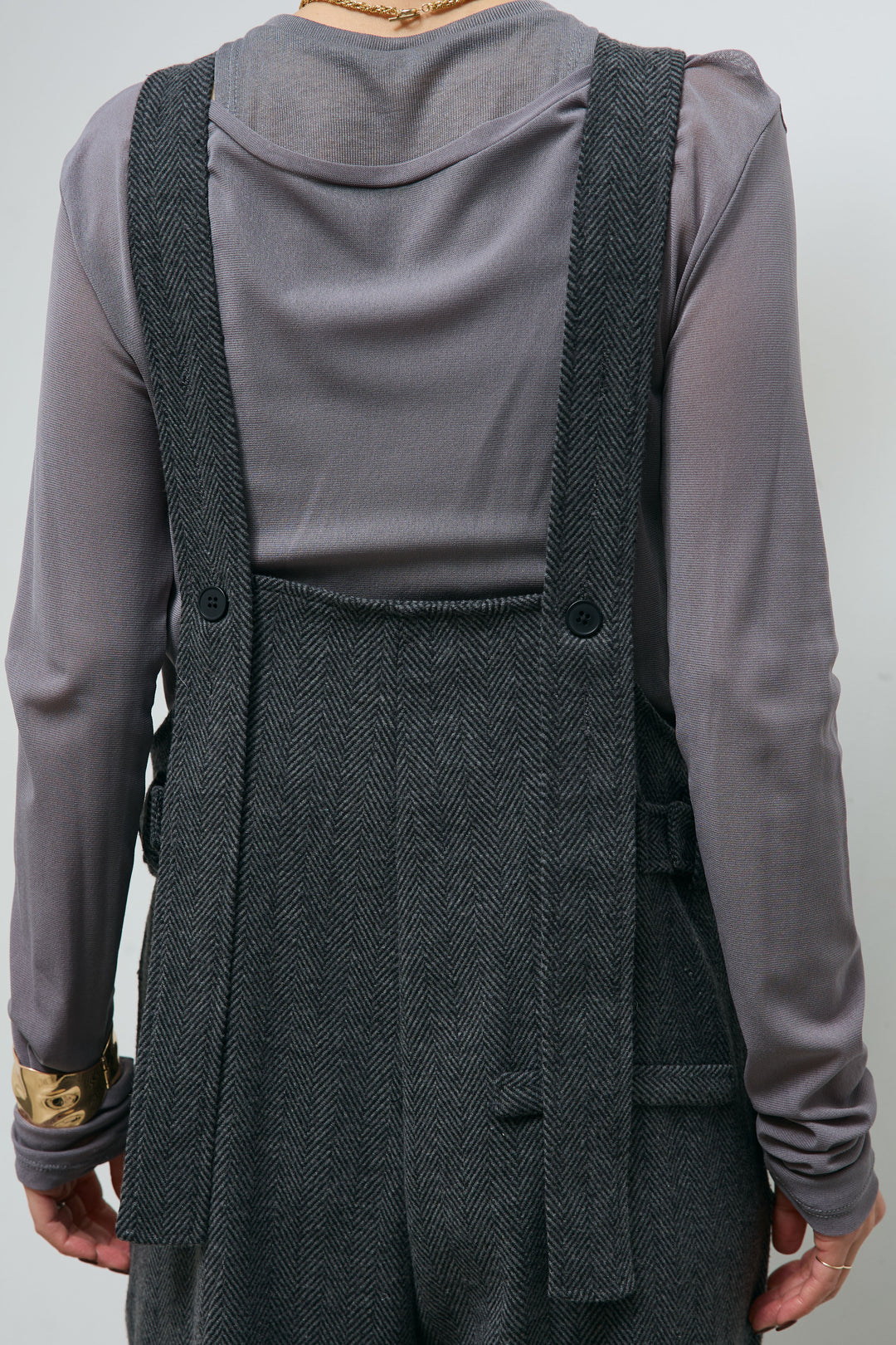 [予約/SET]レイヤードトップス+ストライプコンビネゾン(2set)