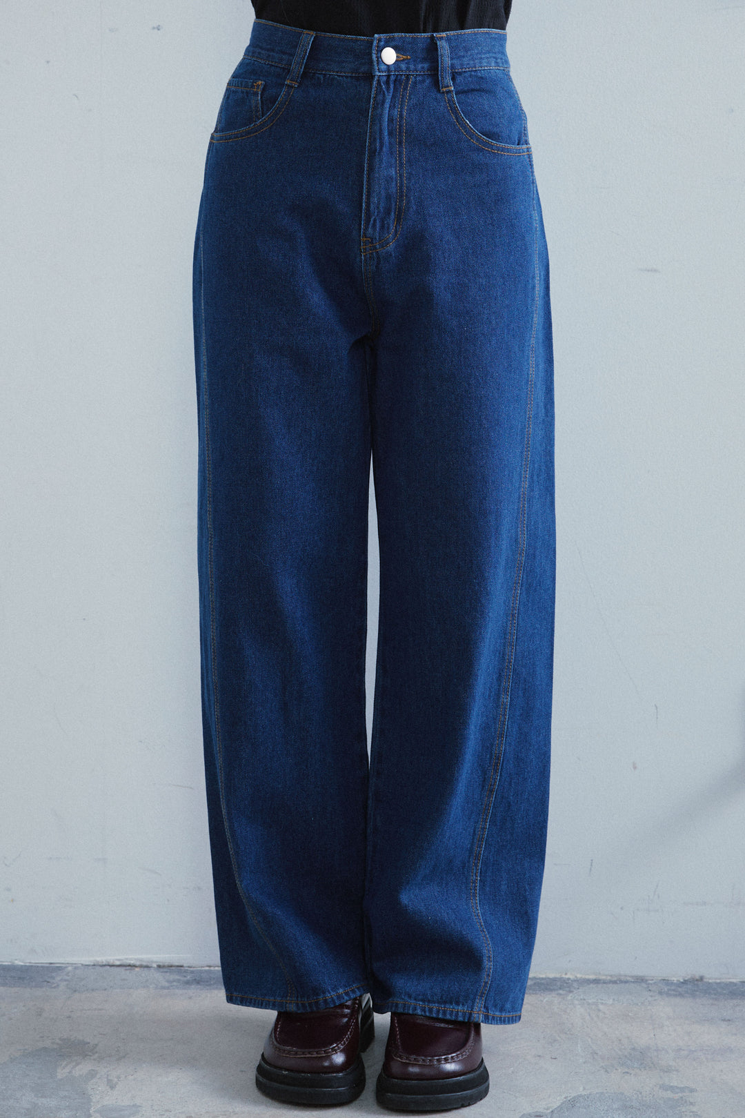 [予約/SET]アルパカタッチタッチ毛掻きオフショルニット+5ポケットサイド切り替えデニム(2set)