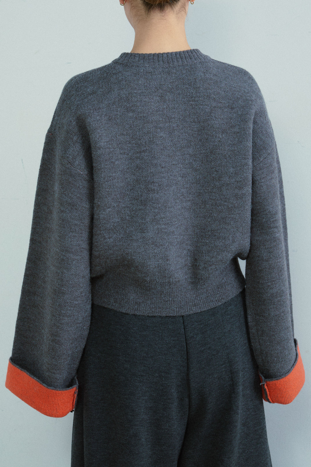 [予約]アルパカタッチダブルフェイス配色カーデ