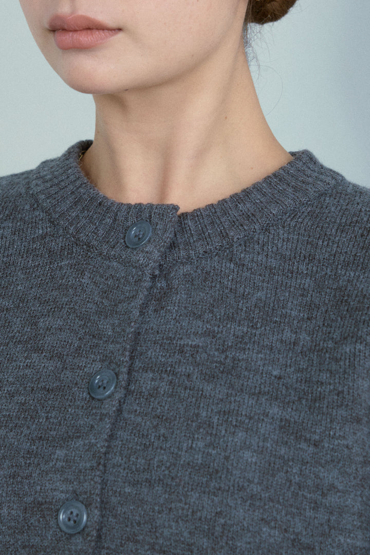 [予約]アルパカタッチダブルフェイス配色カーデ