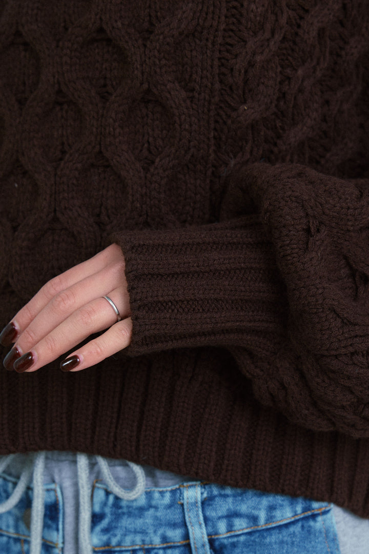 [予約/SET]バルキーケーブルPO+スウェット切り替えデニムパンツ(2set)