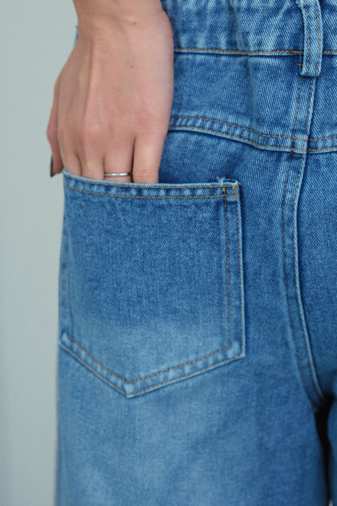 [予約]スウェット切り替えデニムパンツ