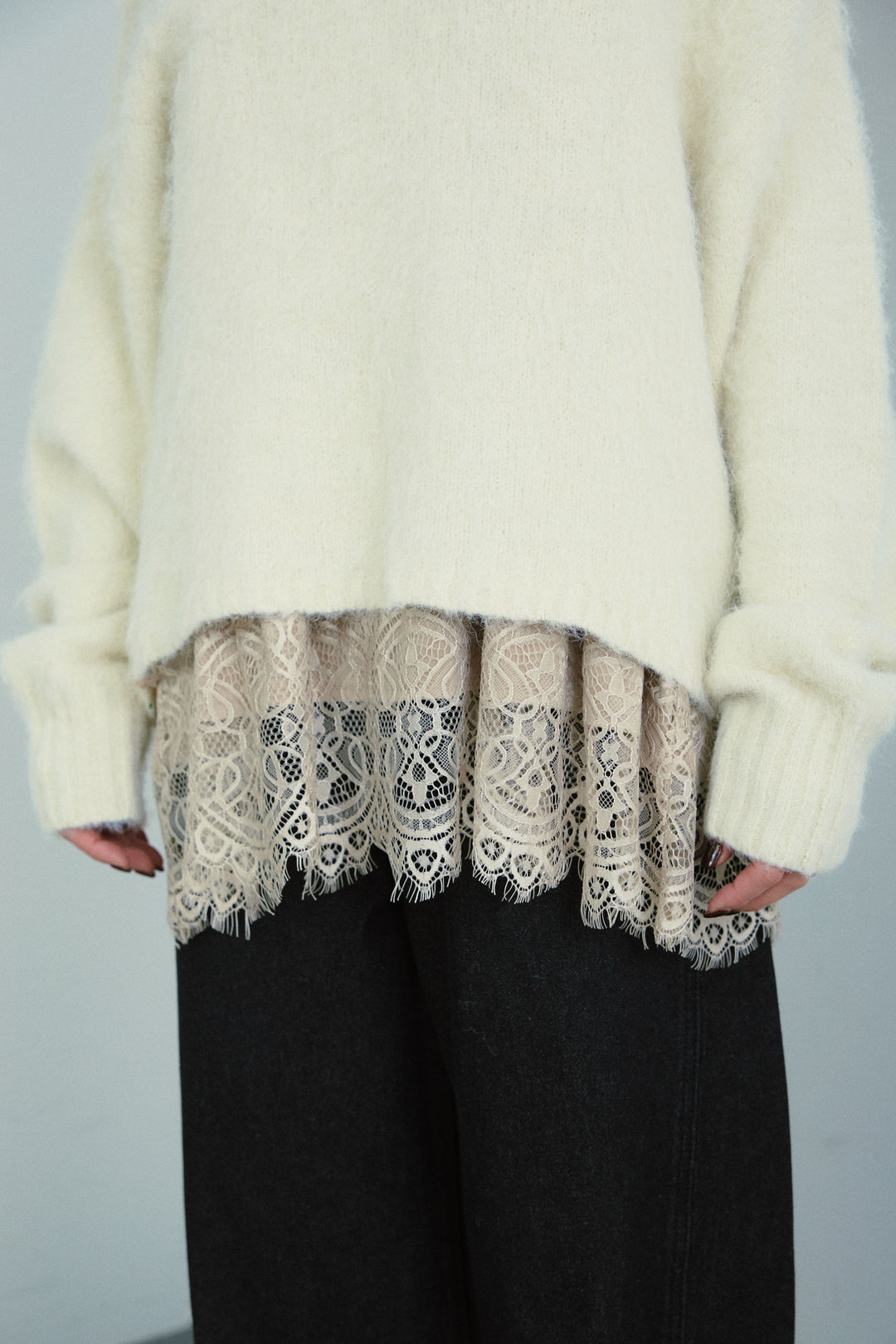 [予約]アルパカタッチタッチ毛掻きオフショルニット