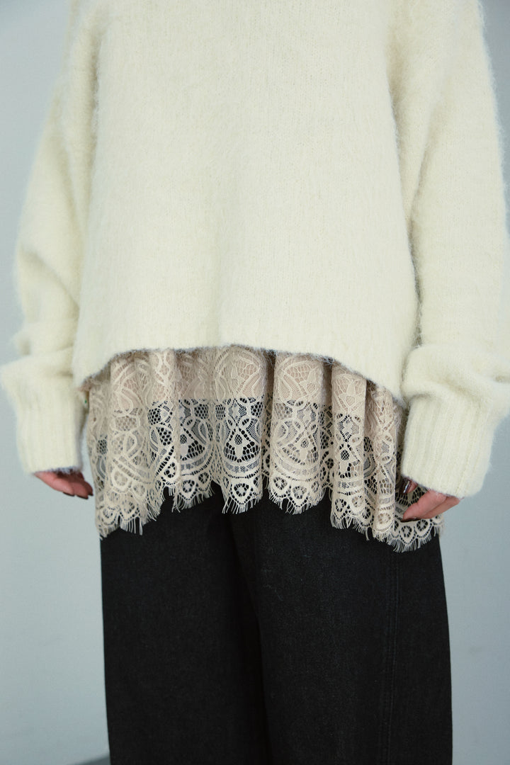 [予約]アルパカタッチタッチ毛掻きオフショルニット