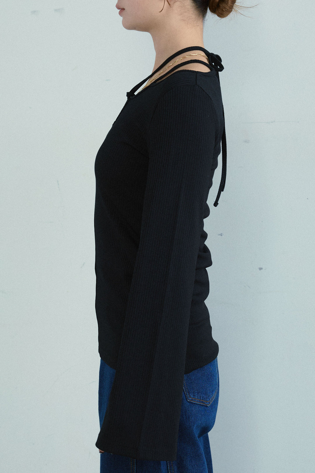 [予約/SET]フリンジニットカーディガン+マルチウェイリブカットソー+5ポケットサイド切り替えデニム(3set)