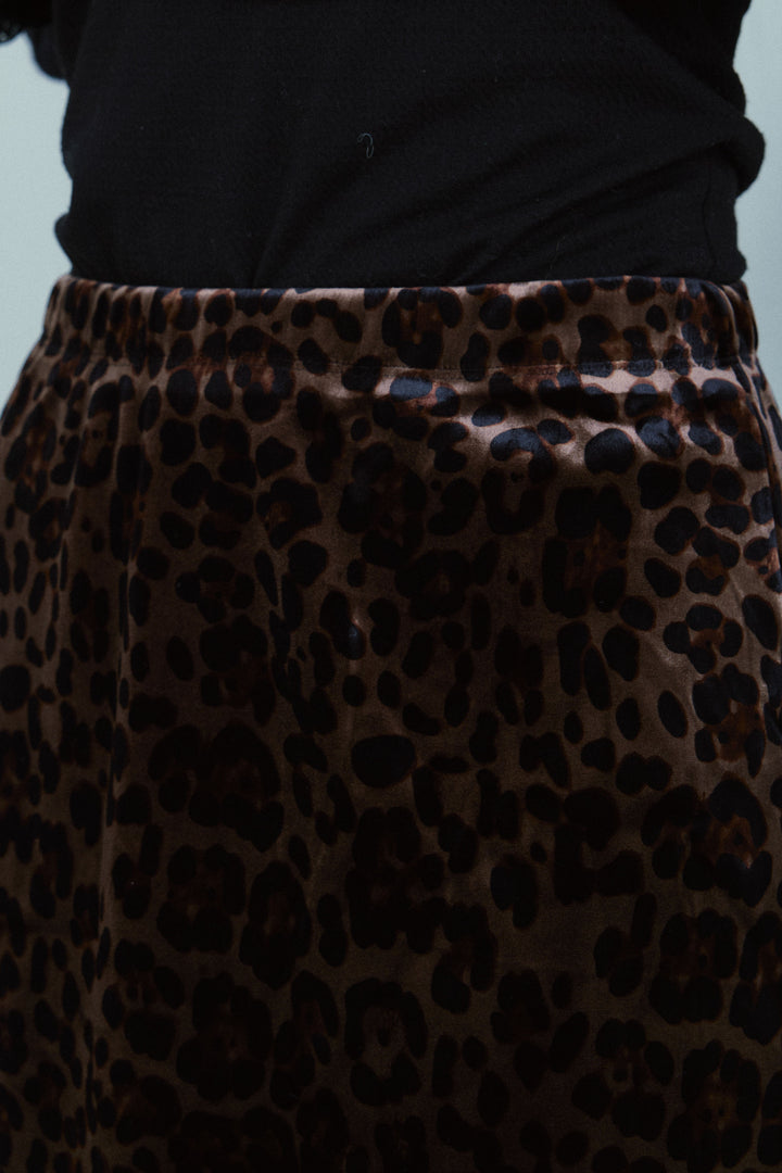 [予約]レオパードベロアナロースカート