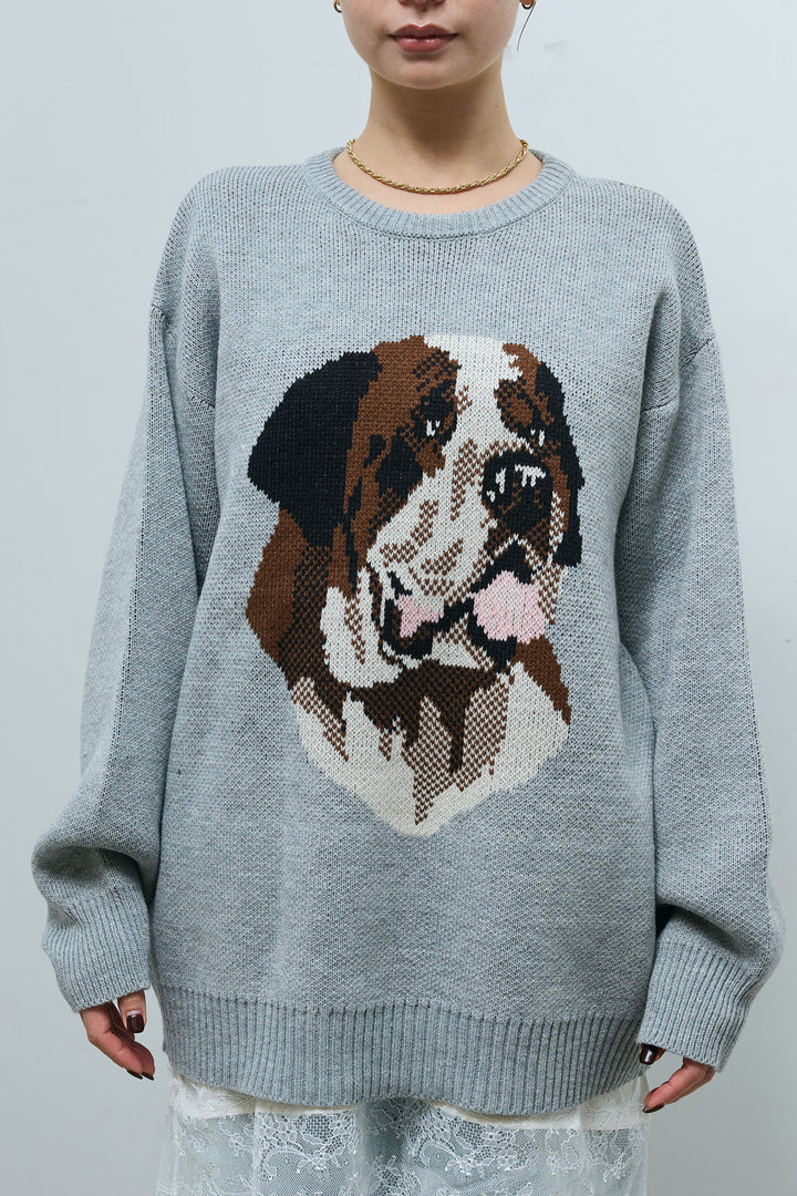 [予約/SET]バーナードジャガードプルオーバー+ウエスト切り替えストレートデニム(2set)