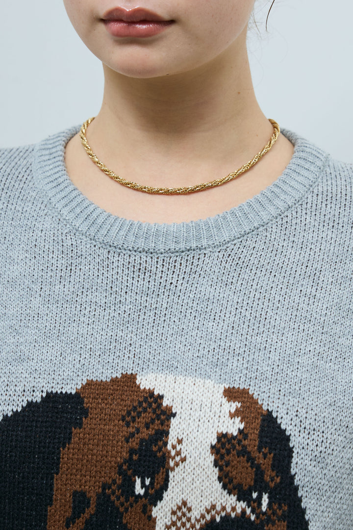 [予約/SET]バーナードジャガードプルオーバー+ウエスト切り替えストレートデニム(2set)