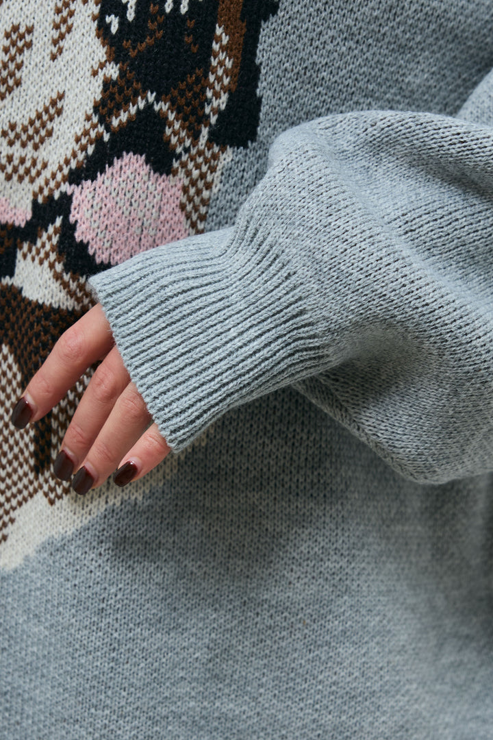 [予約/SET]バーナードジャガードプルオーバー+オーバーサイズデニムシャツ+エフォートレスカーブパンツ(3set)