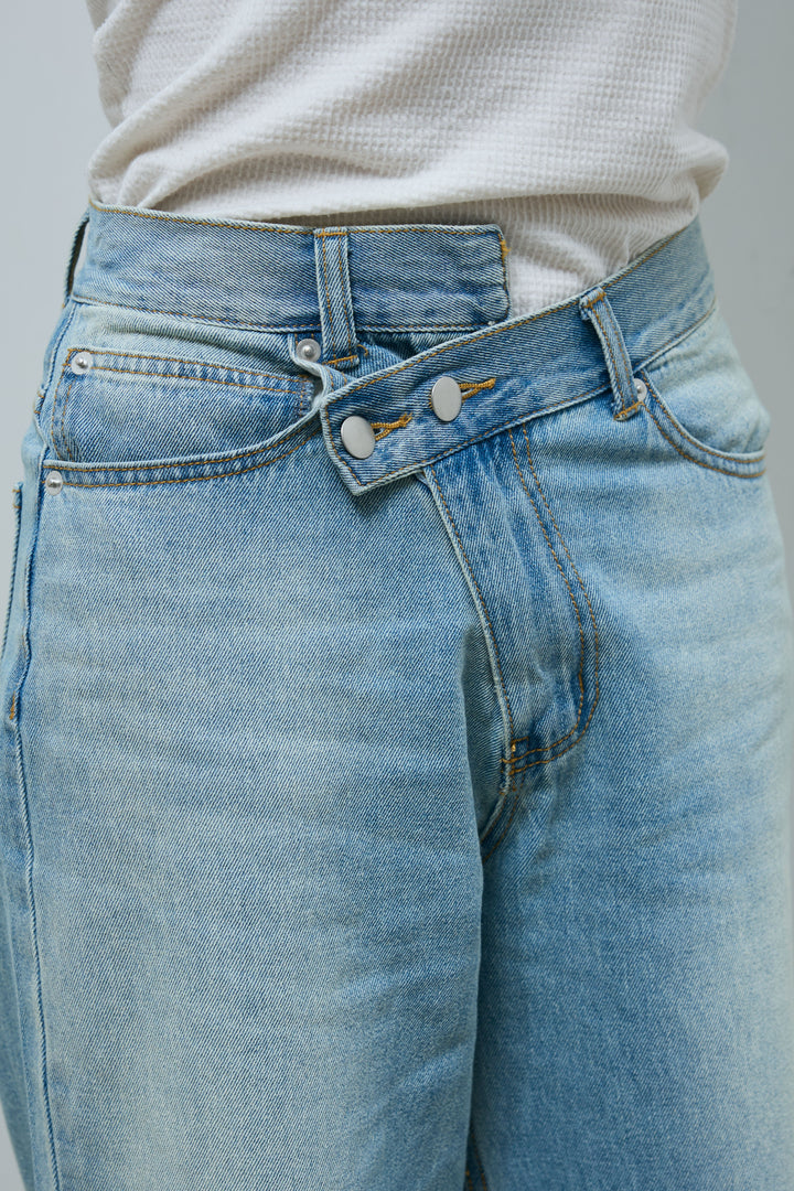 [予約/SET]カレッジロゴ刺繍スウェット+レースキャミ+ウエスト切り替えストレートデニム(3set)