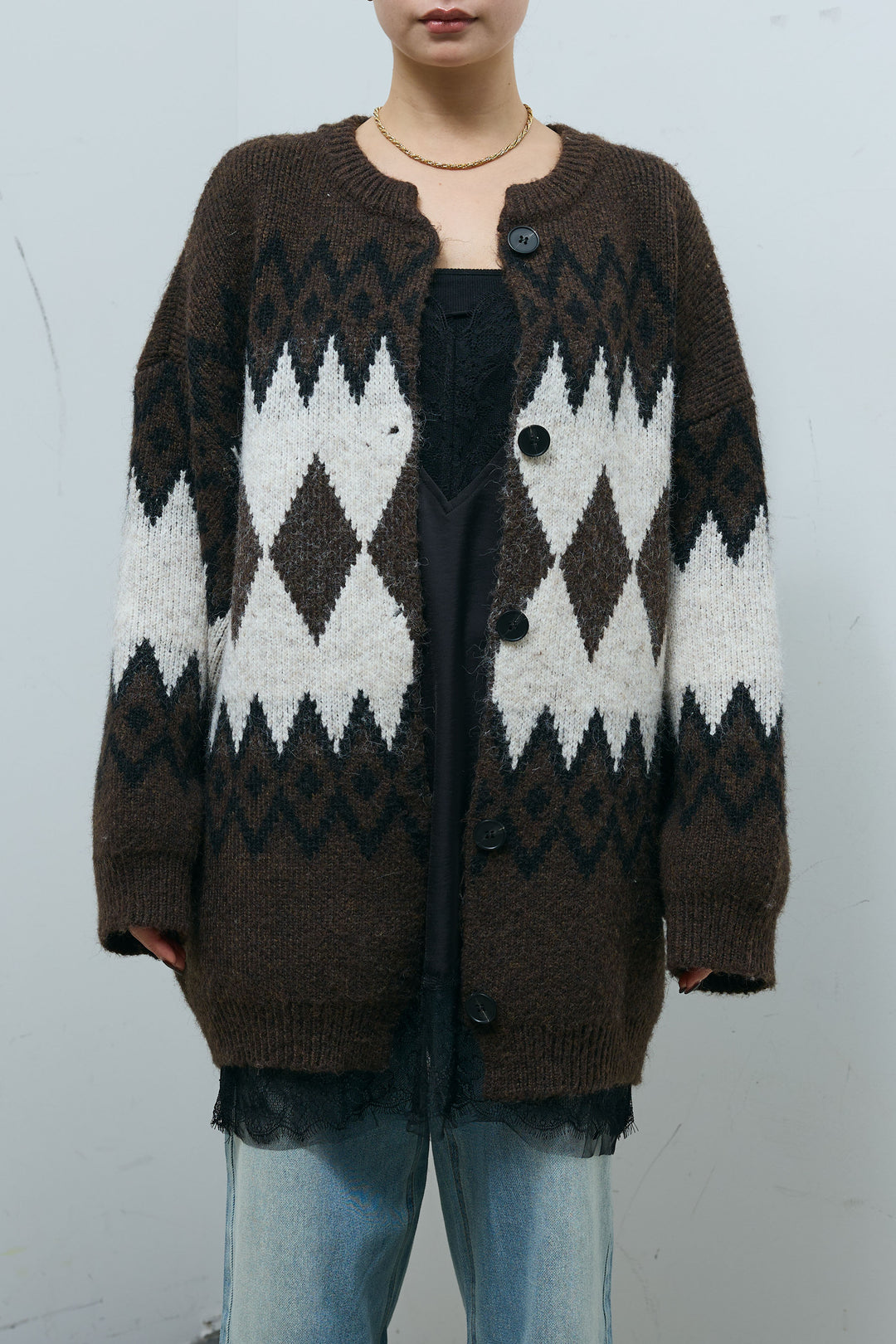 [予約]ネイティブ柄オーバーカーディガン