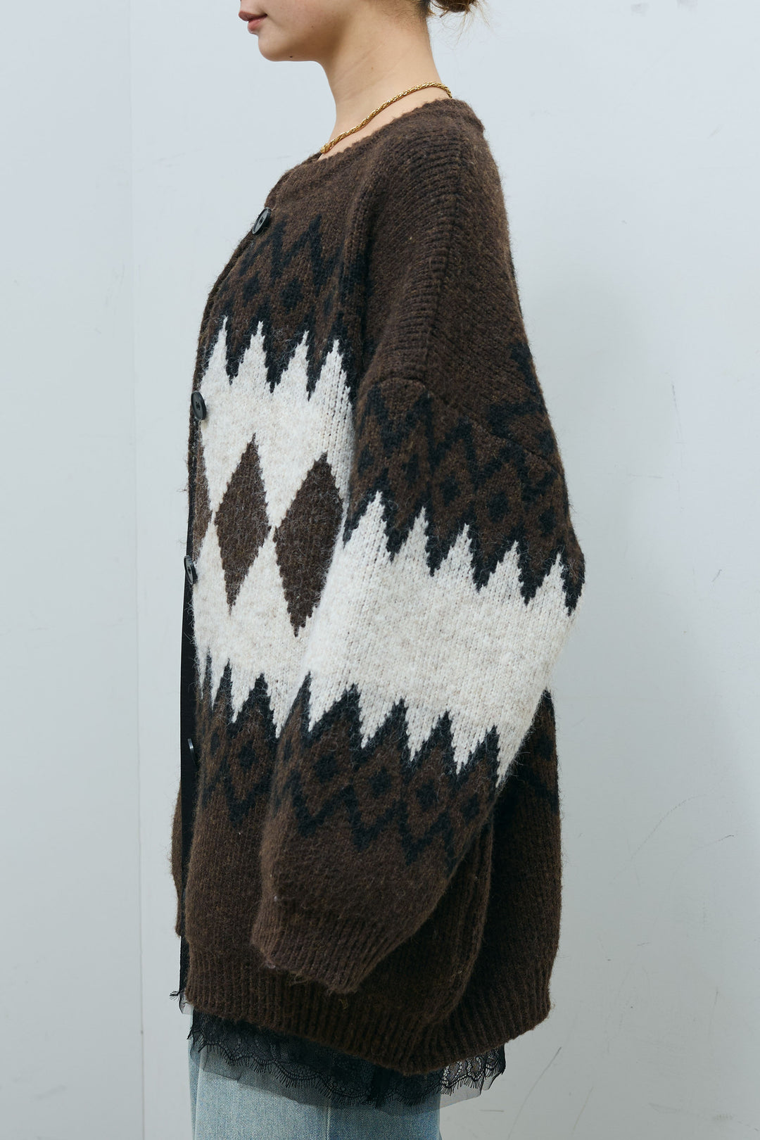 [予約]ネイティブ柄オーバーカーディガン
