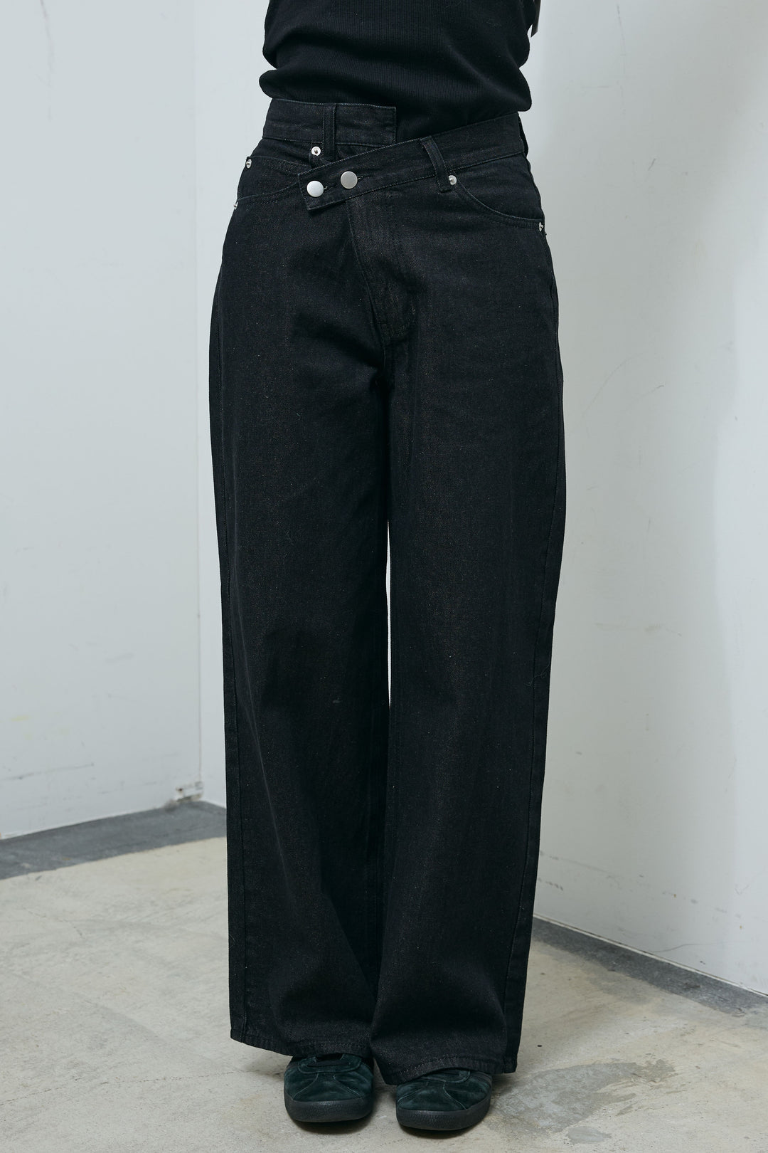 [予約]ウエスト切り替えストレートデニム