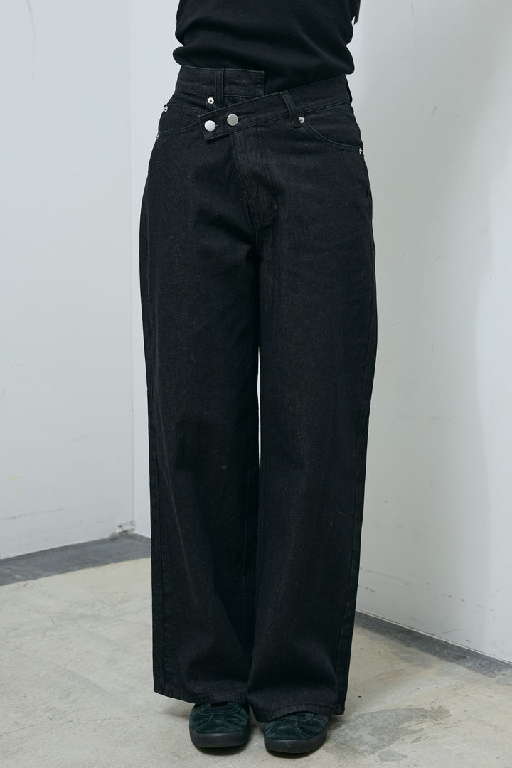 [予約]ウエスト切り替えストレートデニム