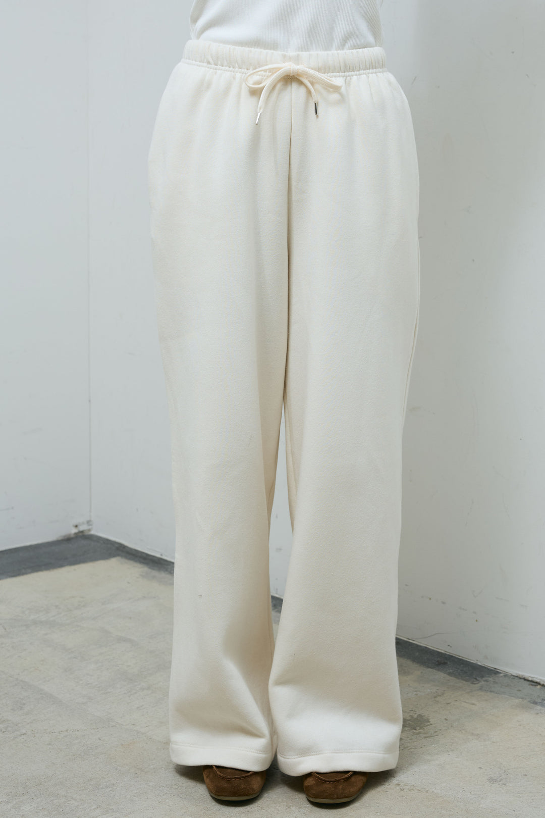 [予約/SET]バルキーケーブルハーフジッププルオーバー+裏起毛スウェットワイドパンツ(2set)