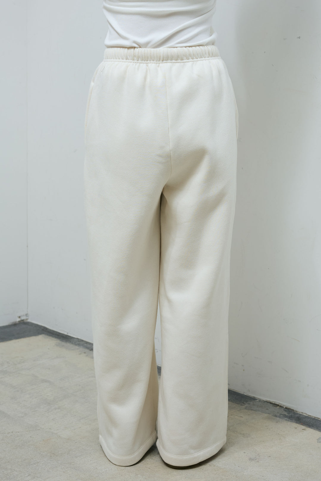 [予約/SET]マルチボーダーポロニット+裏起毛スウェットワイドパンツ(2set)