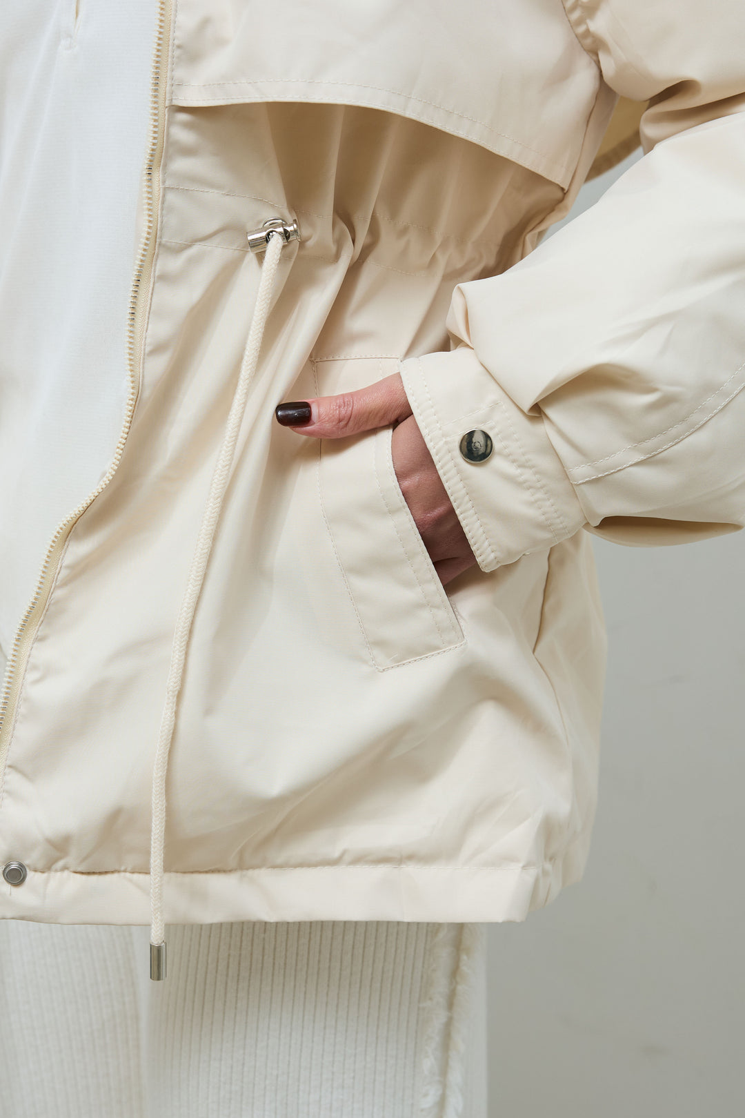 [予約/SET]ファーフード付きモッズコート+サイドフリンジニットパンツ(2set)