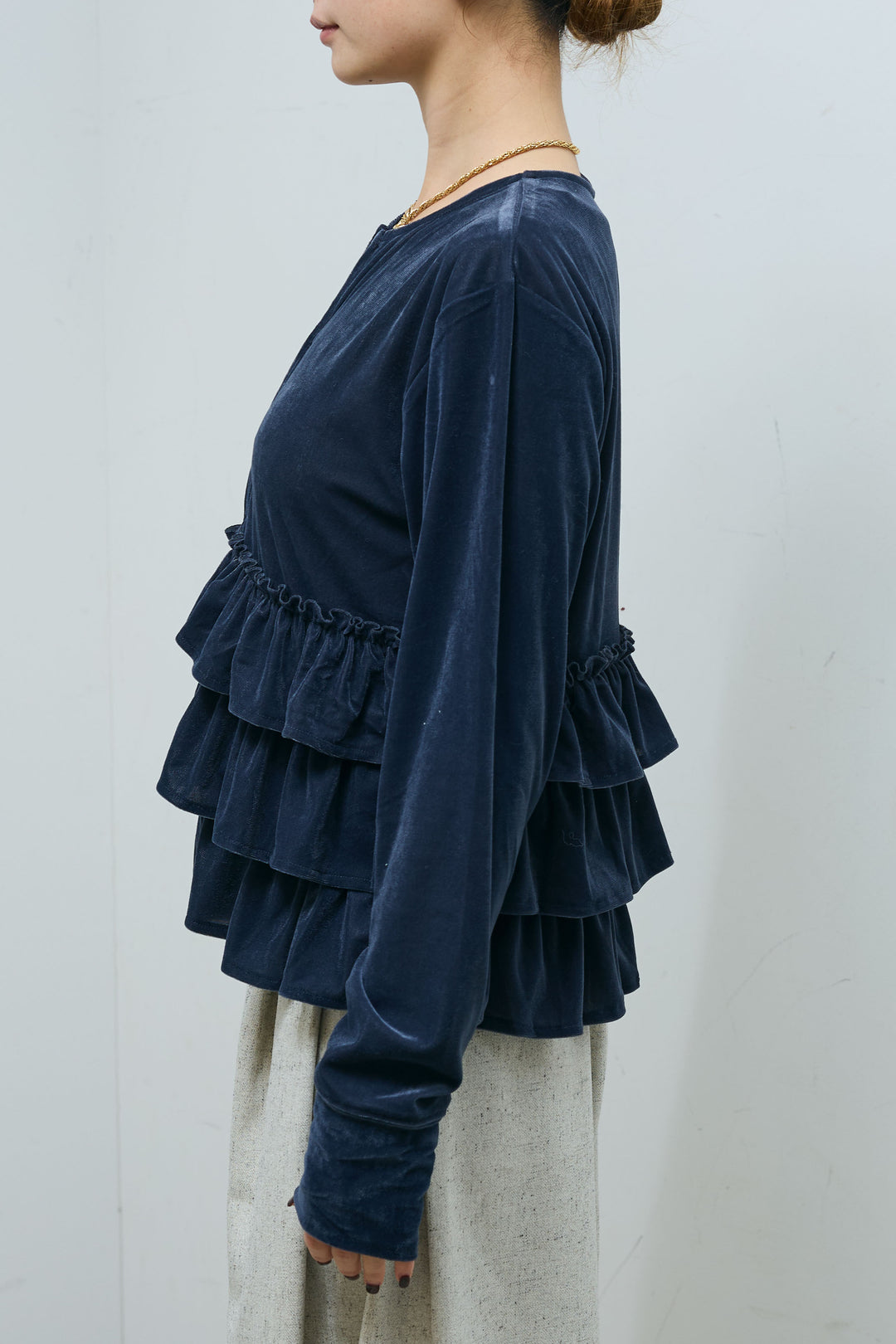 [予約]シアーベロアティアードカーディガン