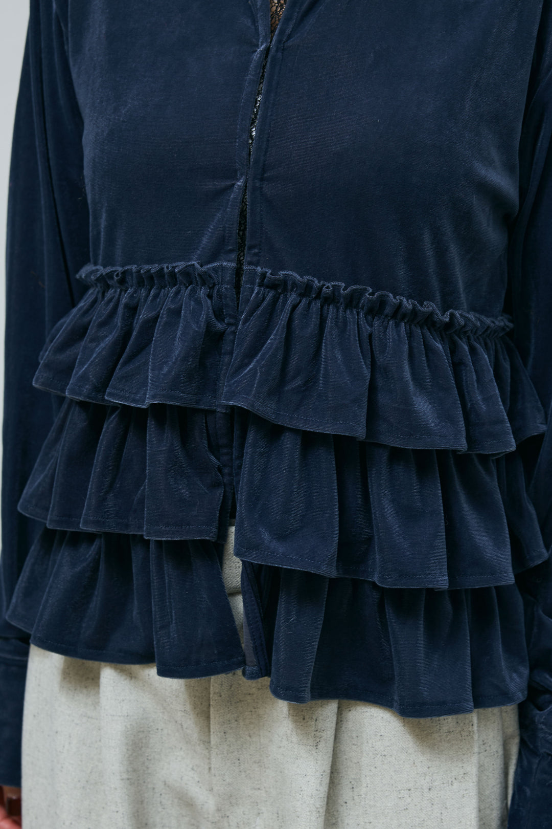 [予約/SET]シアーベロアティアードカーディガン+シアーレーストップス+ミックスカルゼサイドタックコクーンPT(3set)